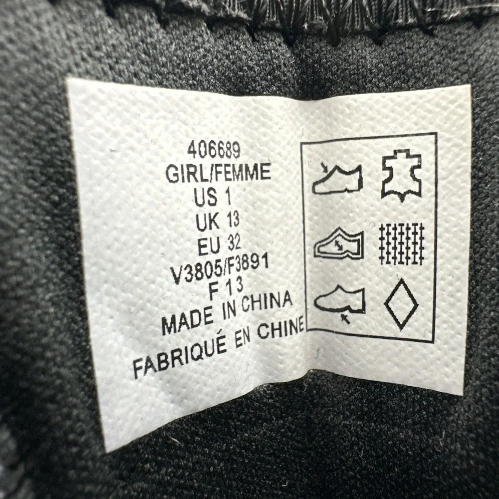 Lands' End girls‎ purple suede black rubber duck fur lined winter boots Sz 1 EUC